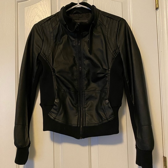 Ci Sono Faux Leather Bomber Jacket Size Small - Picture 1 of 4